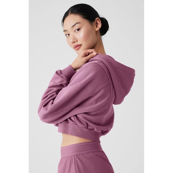 ALO Women's Washed Sweet‎ Escape Hoodie - Soft Mulberry Wash Size XS - Picture 2 of 10